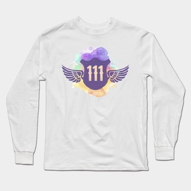 111 ANGEL WINGS PROTECTED UNIVERSE REPEATING NUMBERS Long Sleeve T-Shirt by porcodiseno